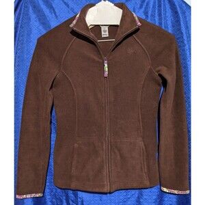 Lilly Pullitzer Fleece Jacket XS ~ Chocolate Brown ~ Pockets ~ Full Zip